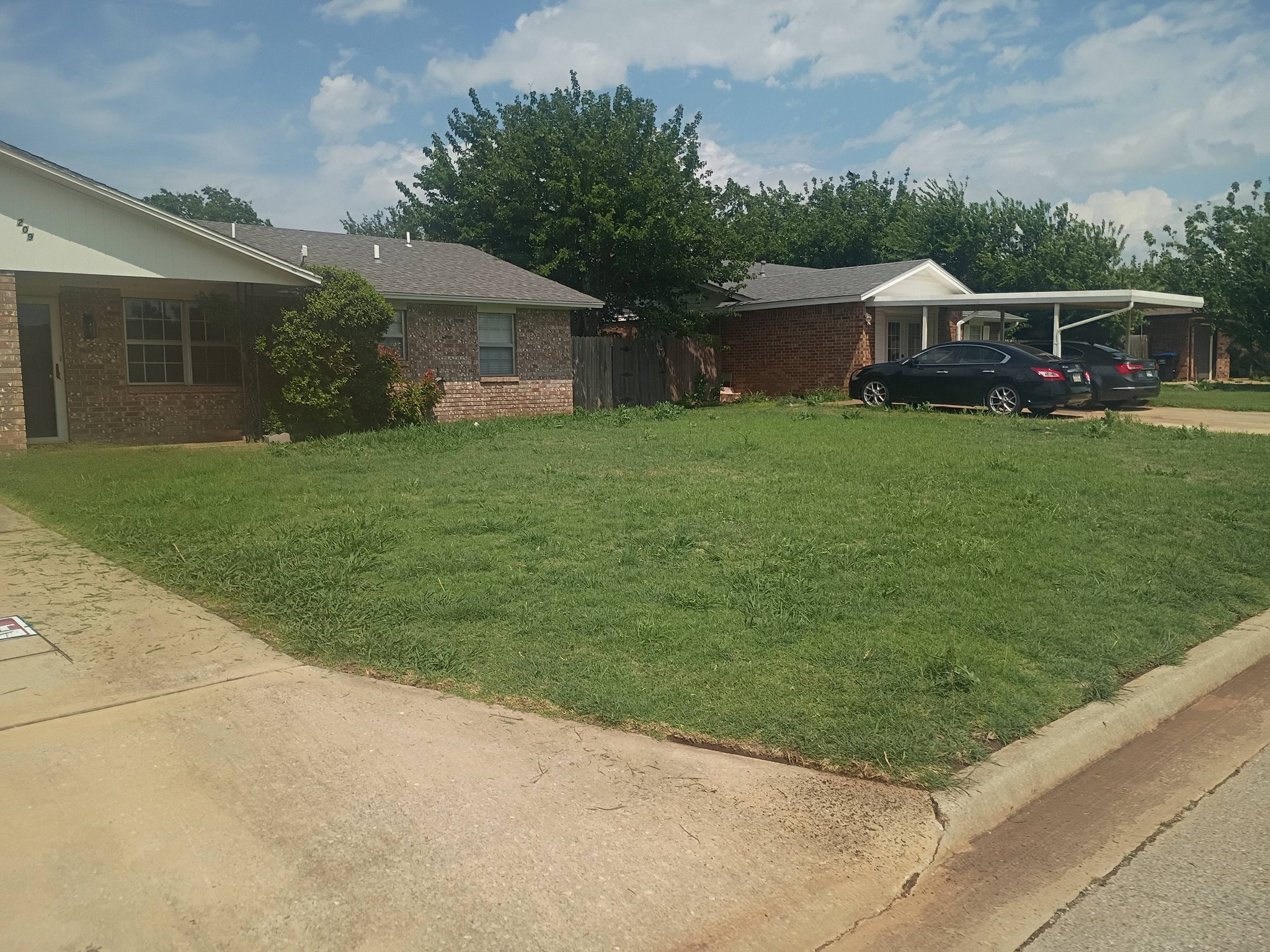 Front yard before lawn mowing service